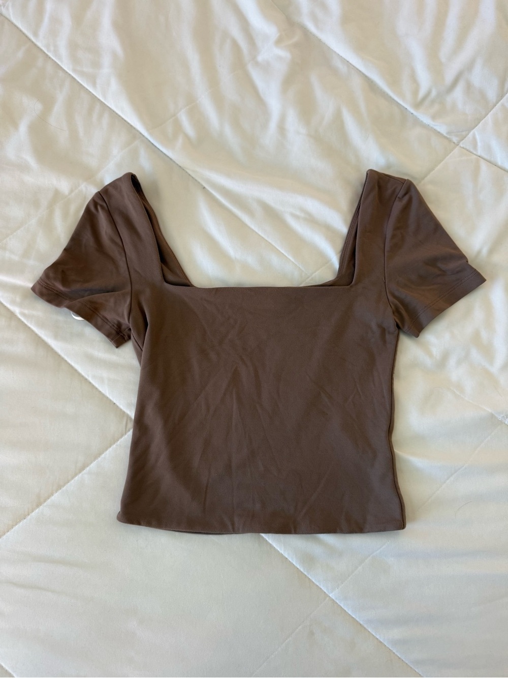 Babaton Square Neck Contour Brown Top
